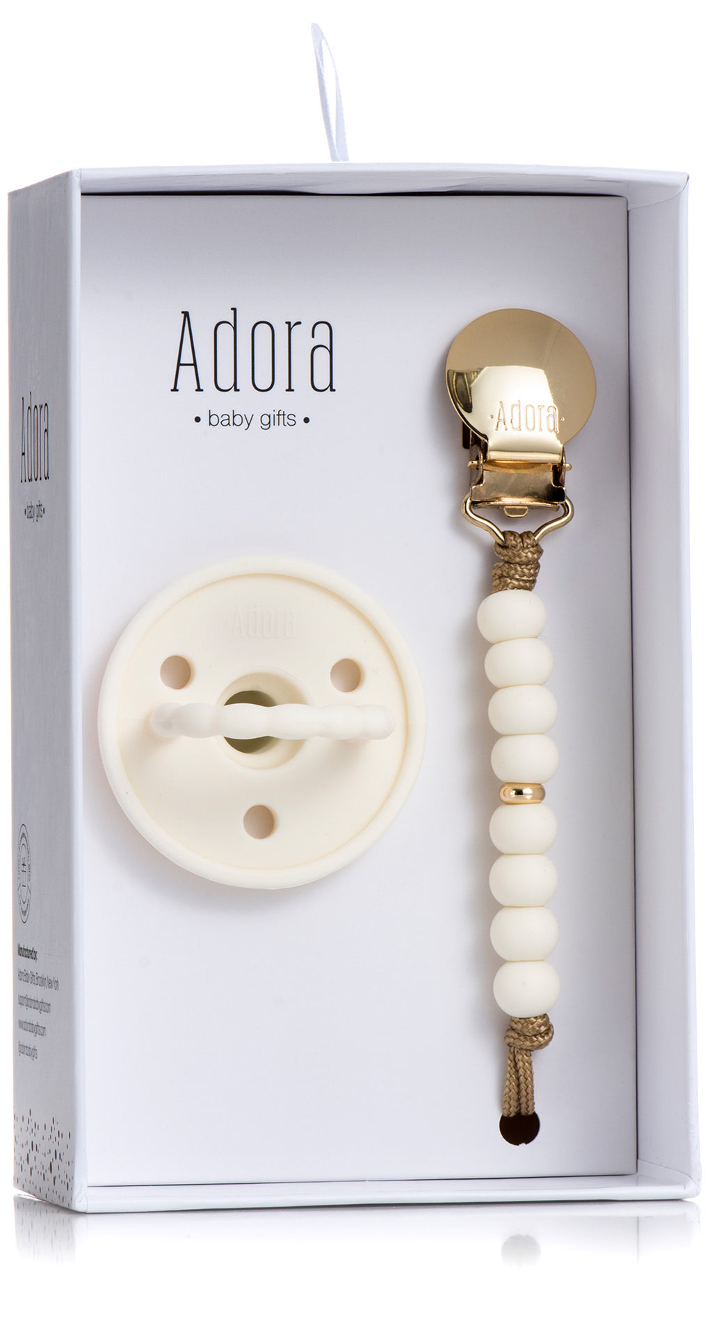 Pacifier Clip + Pacifier Gift Set | Adora | Vanilla Gold Ombre