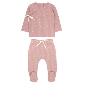 Baby Girl Leaf Pattern Set | Blush | Kipp | SS23