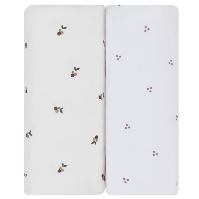 Waterproof Crib Sheet Two Pack | Berry & Cluster Dot - Lavender | Ely's & Co