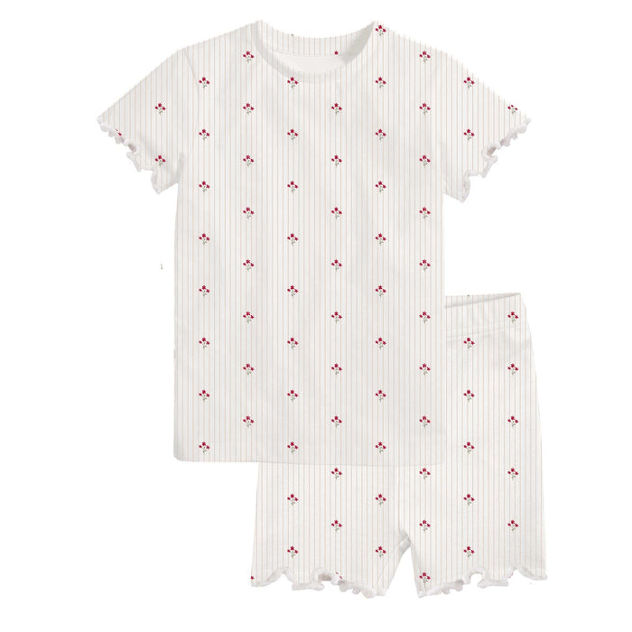 Baby Girl Lounge Set | Short Sleeve | Jersey Cotton | Daisy | Pink | Ely’s & Co. | SS23