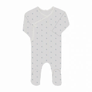 Baby Boy Footie + Bonnet | Jersey Cotton | Daisy | Blue | Ely's & Co. | SS23