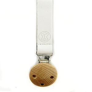 Pacifier Clip | Vegan Leather | Ivory | Tannery