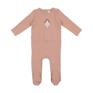 Baby Girl Footie + Beanie | Embroidered Cotton | Rose Doll | Lil Legs | SS23
