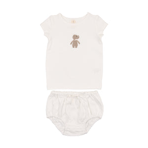 Baby Boy Bloomer Set | Embroidered | White Elephant | Lil Legs | SS23