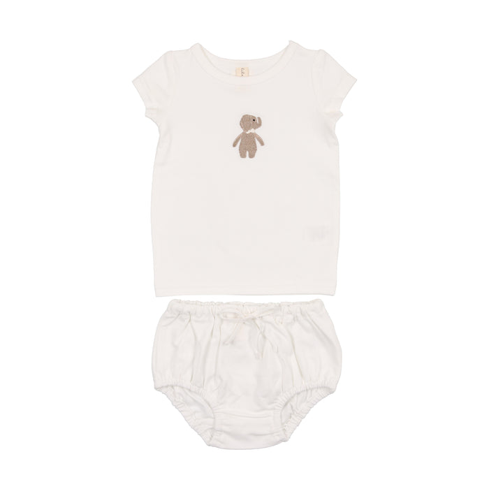 Baby Boy Bloomer Set | Embroidered | White Elephant | Lil Legs | SS23