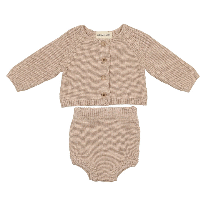 Baby Boy Bloomer Set | Pearl Knit | Oatmeal | Mema Knits | SS23