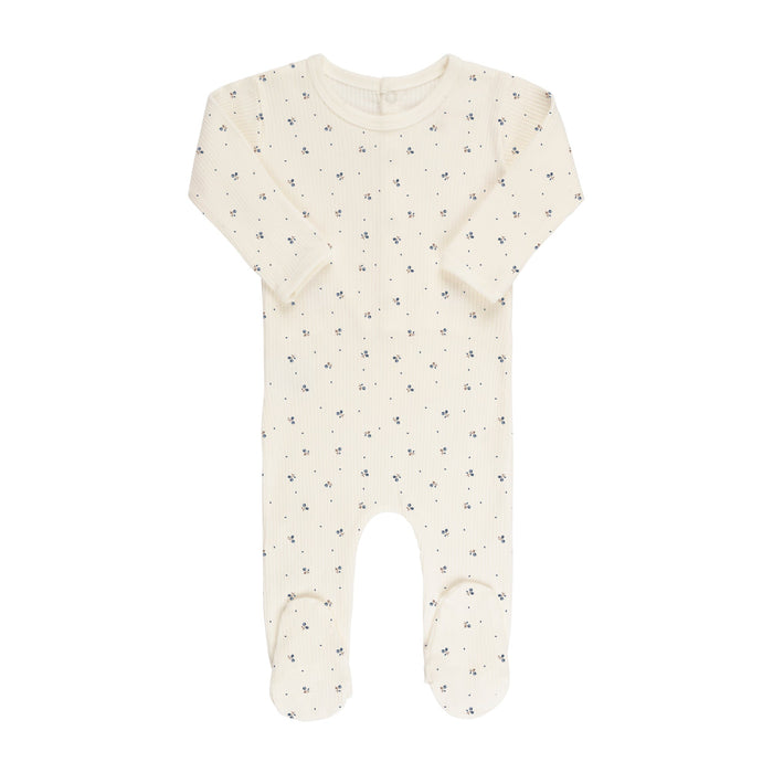 Baby Boy Footie + Beanie | Ribbed Cotton | Tulip | Blue/Cream | Ely's & Co. | SS23