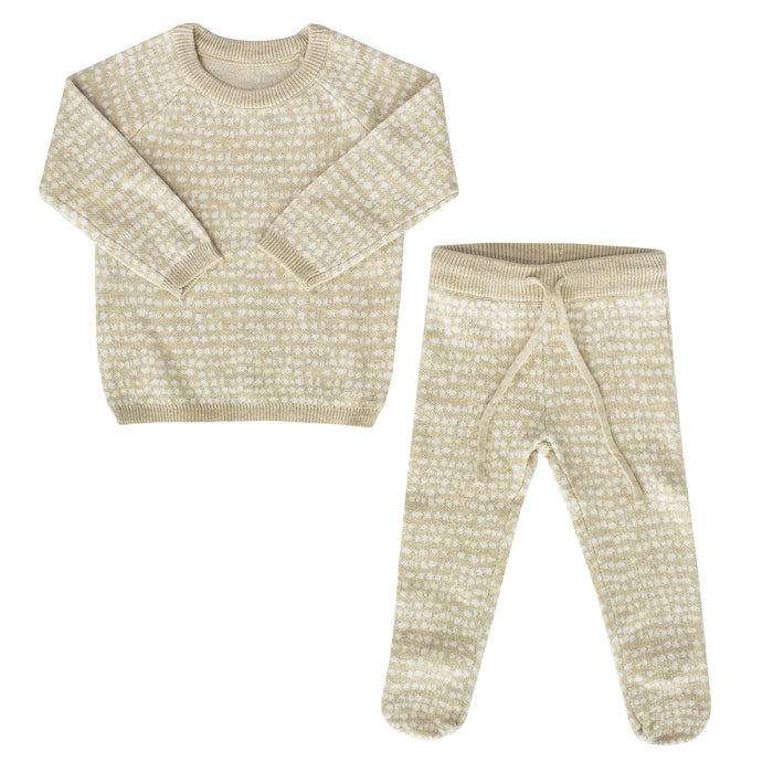 Baby Knit Set | Spot Knit | White | Kipp | AW22