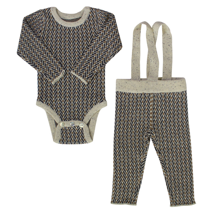 Baby Knit Set | Tri Color Knit | Natural | Kipp | AW22