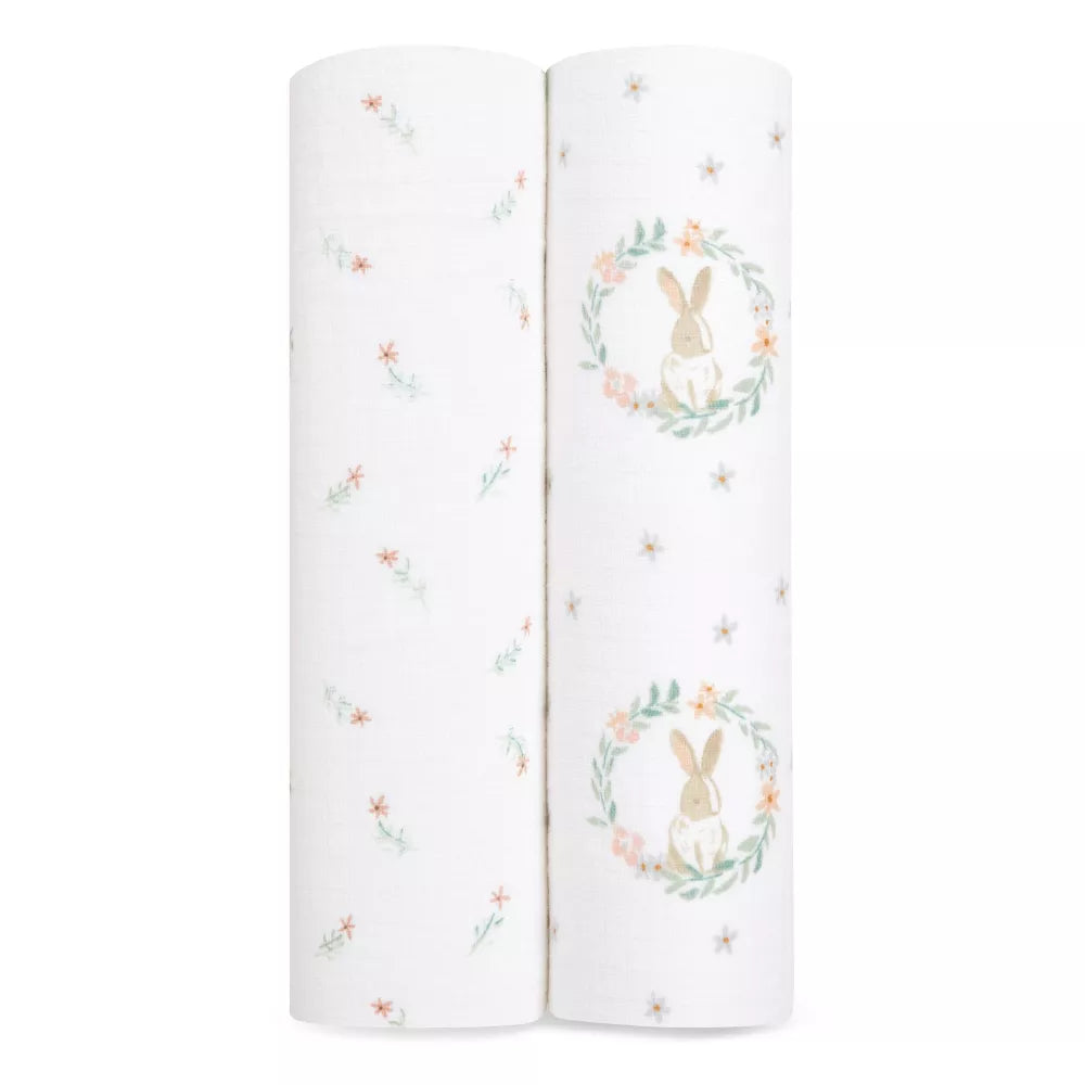 Muslin Swaddle | Blushing Bunnies | 2 Pack | Aden + Anais