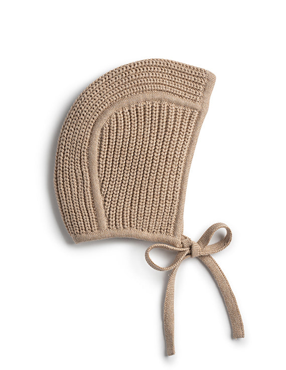 Baby Neutral Bonnet | Jacqueline & Jac | Chunky Knit | Taupe