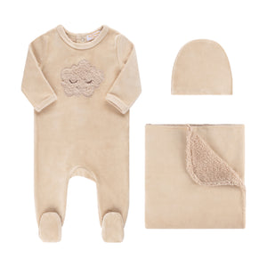 Baby Boy Footie + Hat | Sherpa Cloud | Stone | Tricot Bebe | AW22