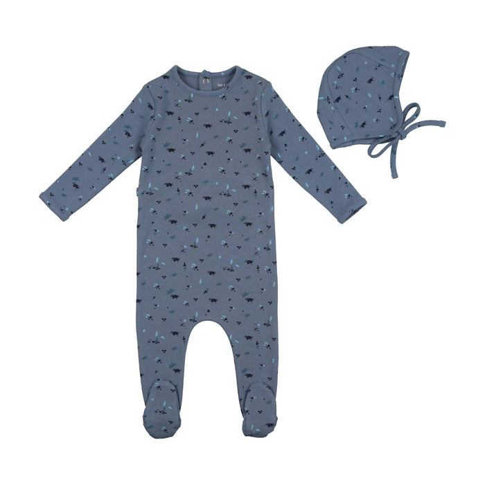 Baby Boy Footie + Bonnet | Floral Cotton | Spring Lake | Bee and Dee | AW22