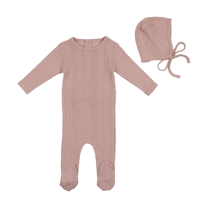 Baby Girl Layette Set | Cable Weave | Petal Pink | Bee and Dee | AW22