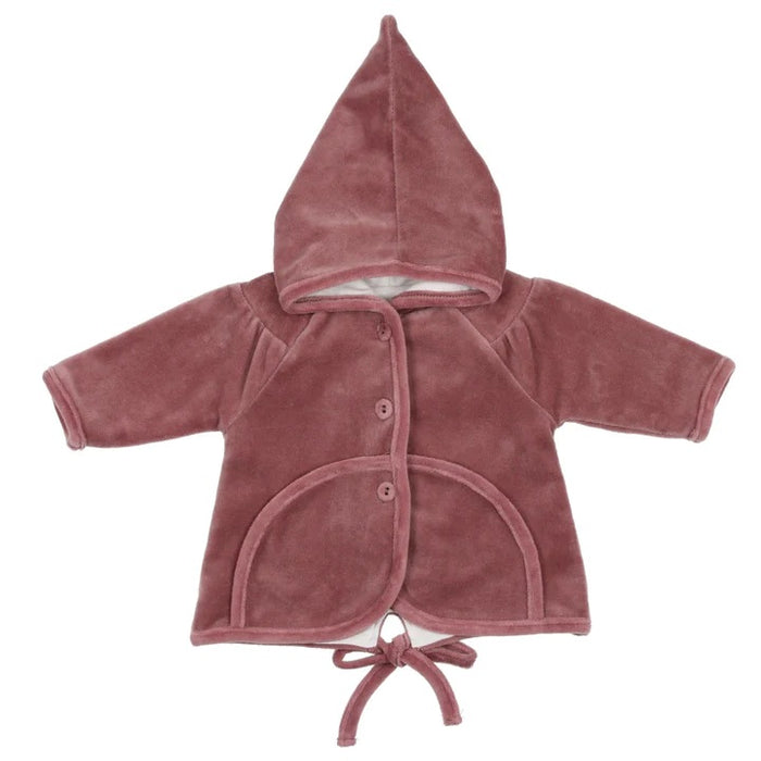 Baby Girl Jacket + Hat | Velour | Deep Mauve | Bee and Dee | AW22