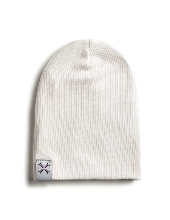 Baby Neutral Beanie | Jacqueline & Jac | Ribbed | Natural White