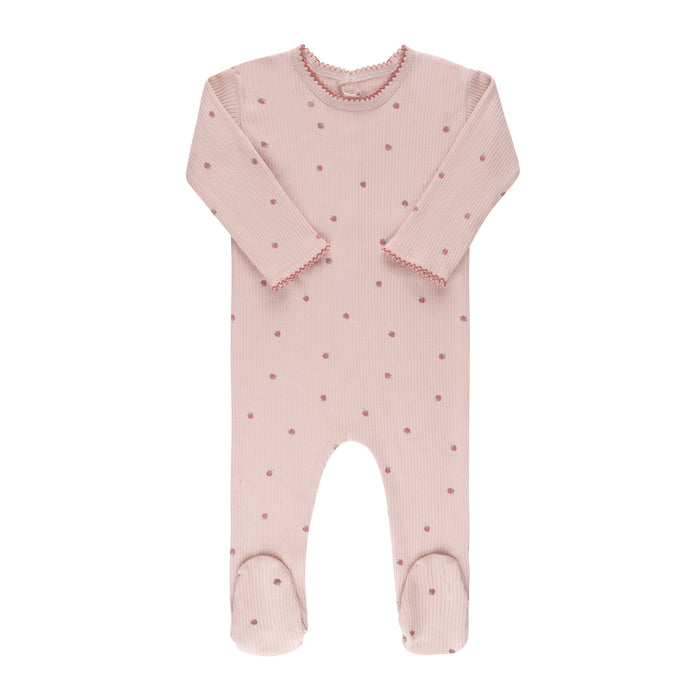 Baby Girl Footie + Beanie | Strawberry Collection| Pink | Ely's & Co. | AW22