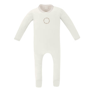 Baby Boy Layette Set | 1x1 Jersey Cotton | Embroidered Wreath | Gold/Ivory | Ely's & Co. | SS23