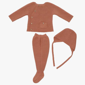 Baby Girl Knit Outfit | Side Button | Clay | Martin Aranda | AW22