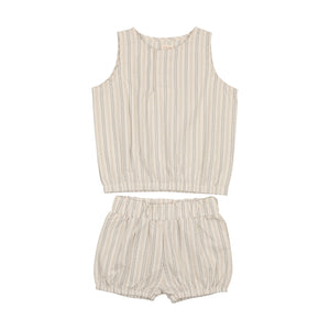 Baby Boy Vest Set | Linen | Multi Stripe | Lil Legs | SS23