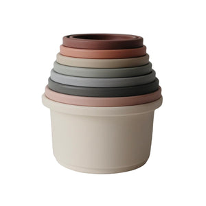 8 colorful round stacking cups