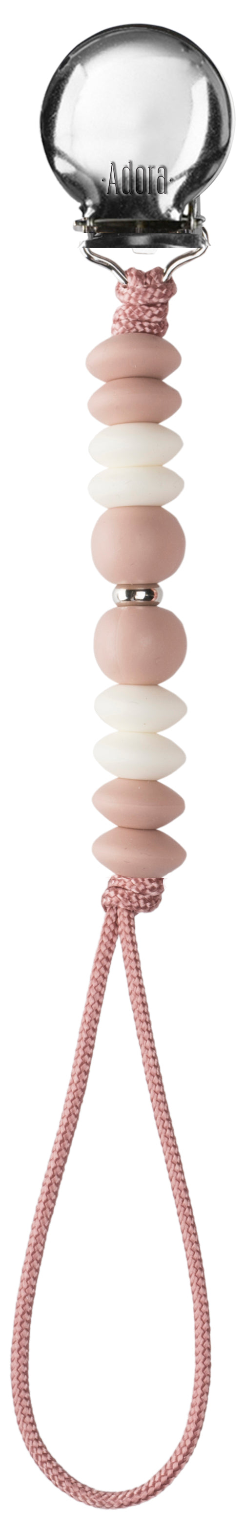Baby Pacy Clip | Silicone Beads | Adora | Mauve Ombre