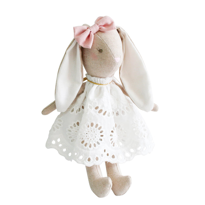 Baby Broderie Bunny | White & Pink | Alimrose