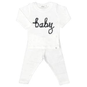 Baby 2 Piece Outfit | Charcoal/Cream | Oh Baby