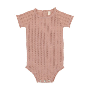 Baby Girl Romper | Pointelle Knit | Blush | Lil Legs | SS23