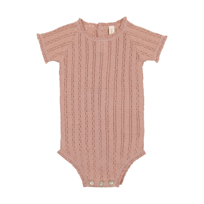 Baby Girl Romper | Pointelle Knit | Blush | Lil Legs | SS23
