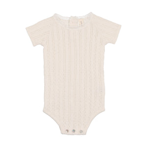 Baby Boy Romper | Pointelle Knit | Cream | Lil Legs | SS23