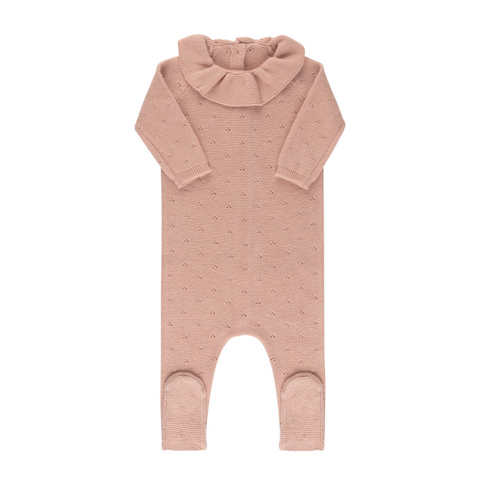 Baby Girl Footie + Bonnet | Pointelle | Mahogany Rose | Ely's & Co. | SS23
