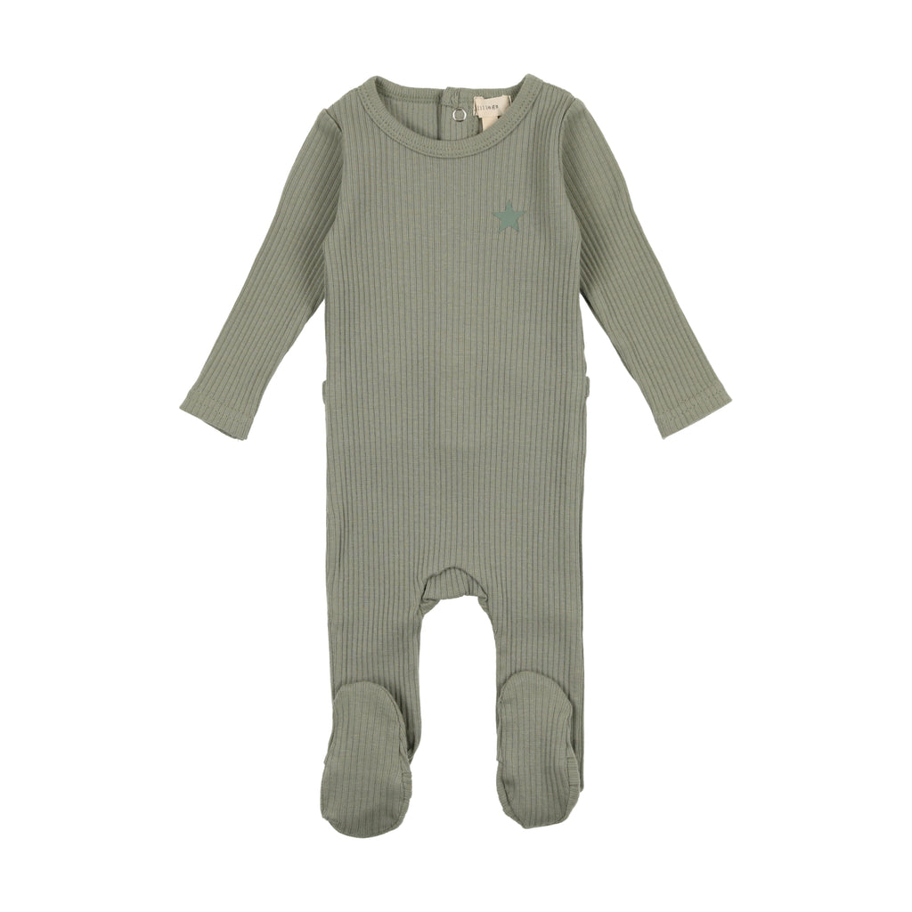 Baby Boy Footie | Ribbed | Green Star | Lil Legs | SS23