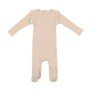Baby Girl Footie | Ribbed | Pink Stripe | Lil Legs | SS23