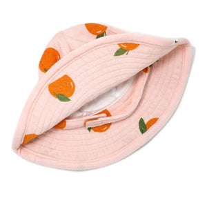 Baby Girl Sunhat | Pink with Oranges | Terry/Cotton | Oh Baby