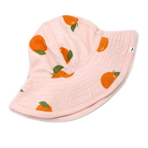 Baby Girl Sunhat | Pink with Oranges | Terry/Cotton | Oh Baby