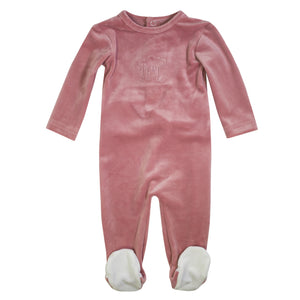 Baby Girl Footie | Embroidered | Pink | Kipp AW22