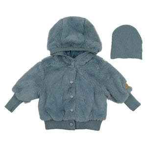 Baby Boy Jacket + Hat | Un-fur-gettable | Blue | Mon Tresor | AW22