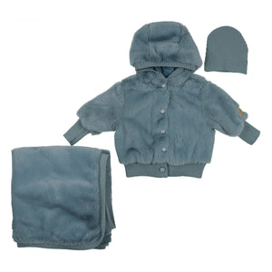 Baby Boy Jacket Set | Un-fur-gettable | Blue | Mon Tresor | AW22