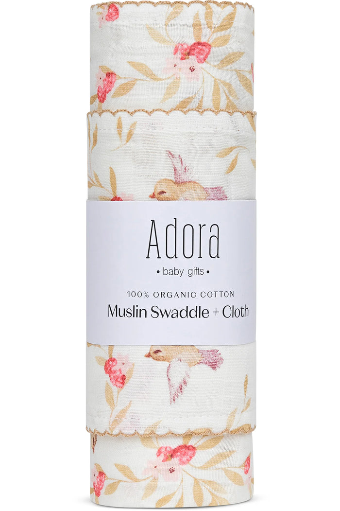 Swaddle Blanket + Cloth | Girls | Vine | Adora