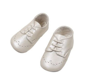 Cuquito Baby Shoe | Boys Leather Oxford Laces  | Ivory