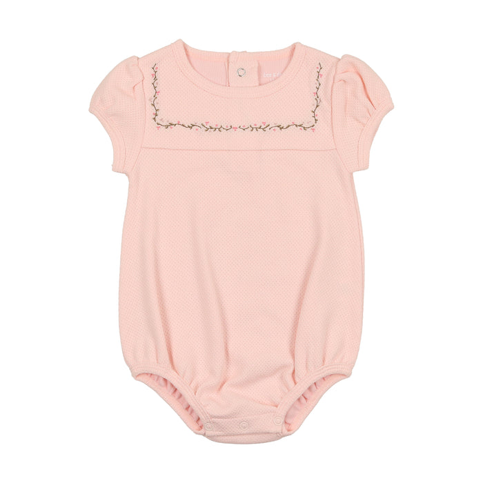 Baby Girl Bubble | Romper | Embroidered | Petal Pink | Bee and Dee | SS23