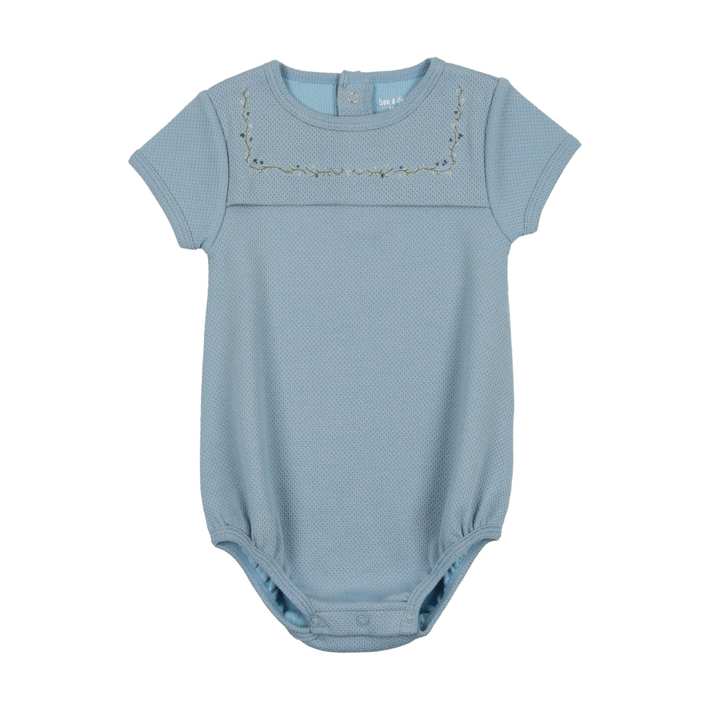 Baby Boy Bubble | Romper | Embroidered | Sea Blue | Bee and Dee | SS23