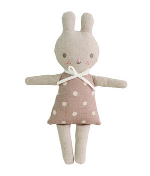 Baby Girl Rattle Doll | Bonnie Bunny | Mauve Linen | Alimrose
