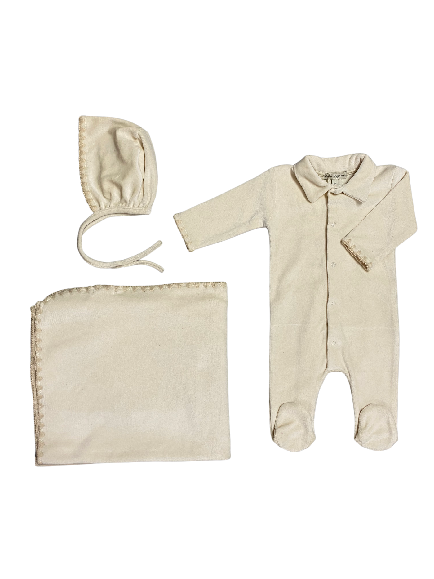 Baby Layette Set Embroider Trim Natural Bebe Organic AW22