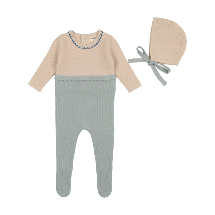 Baby Boy Layette Set | Knit Collection | Dusk Blue Colorblock | Bee and Dee | SS23