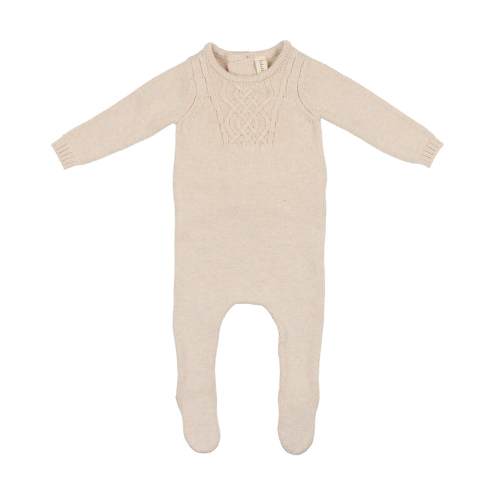 Baby Boy Layette Set | Bib Style Knit | Ecru Cable | Lil Legs | AW22