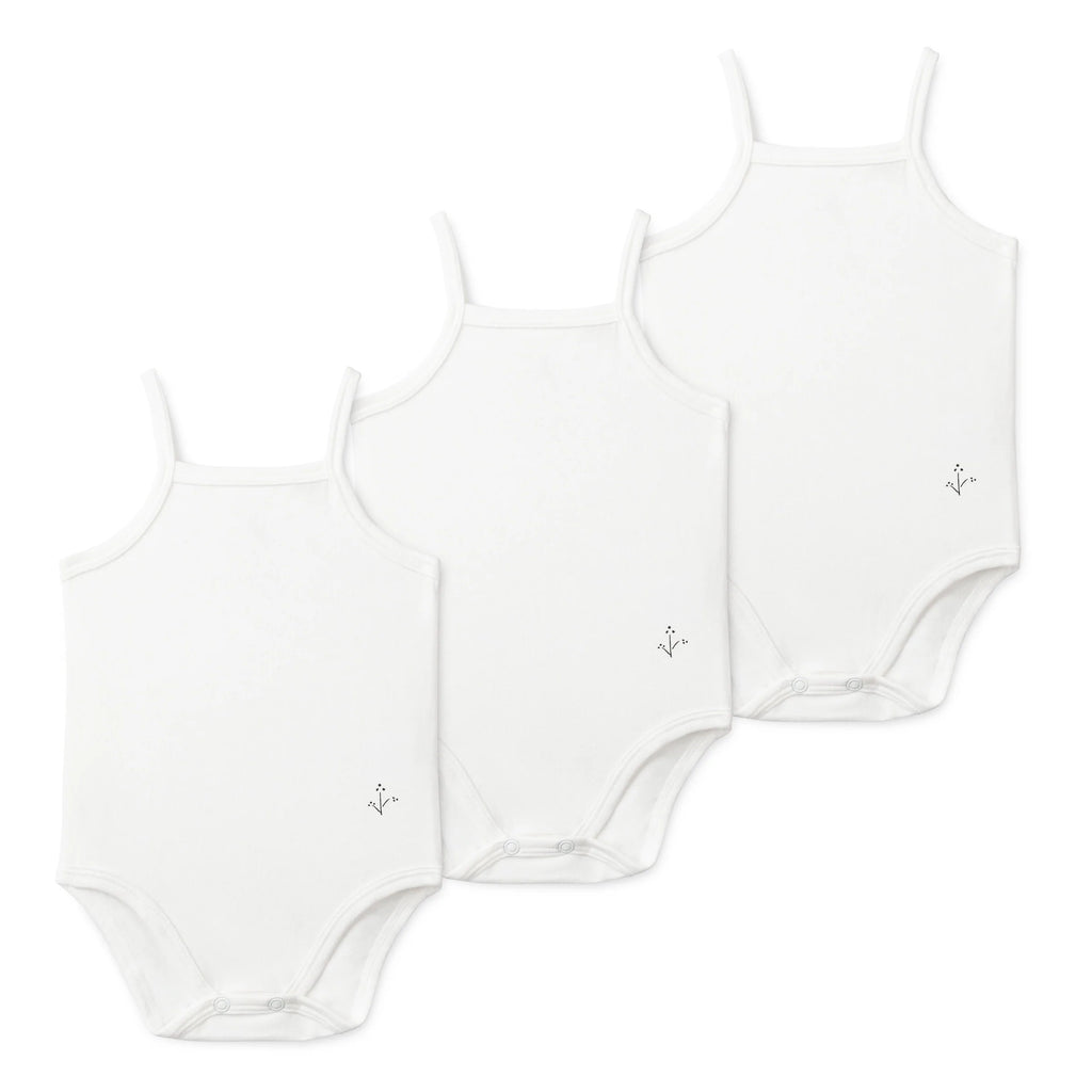 Spaghetti Strap Boy Bodysuit - Undershirt | Solid White | 3 Pack | Lilette