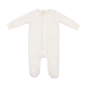 Baby Neutral Layette Set | Velour Ribbed Logo | White | Lil Legs | AW22