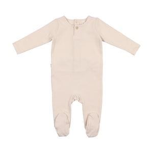 Baby Boy Footie + Beanie | Signature Solid | Natural | Lil Legs | AW22